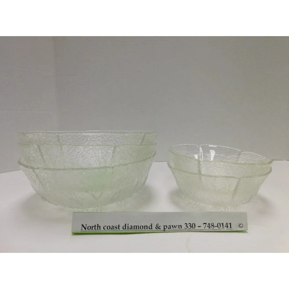 Vtg Set of 5 Arcoroc France Glass Bowls Country Wheat Pattern DW85